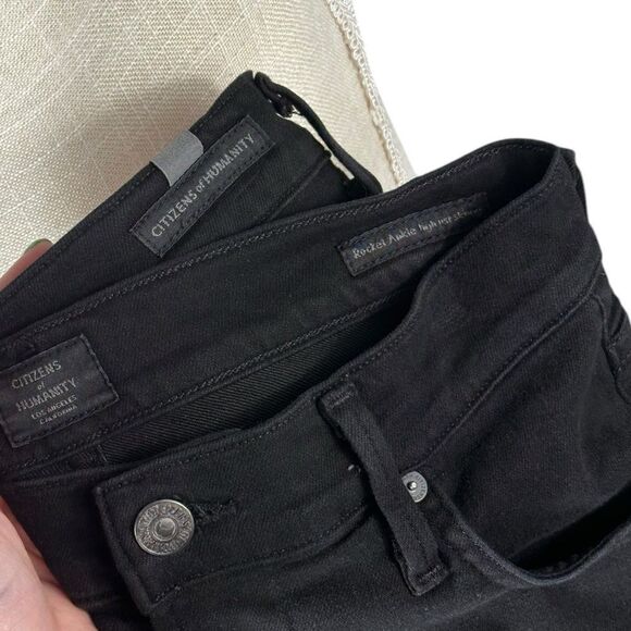 Citizens Of Humanity Black Studded Rocket High Rise Ankle Skinny Ventana Jeans - Picture 10 of 10